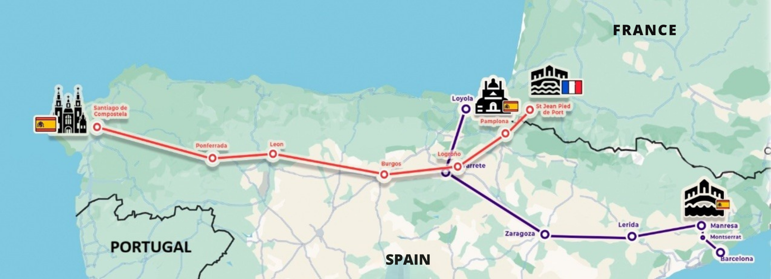 mapa caminos